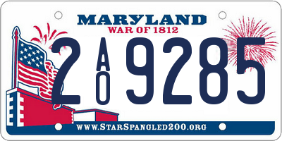 MD license plate 2AO9285