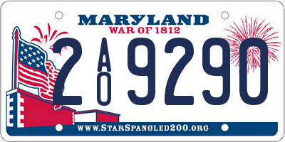 MD license plate 2AO9290