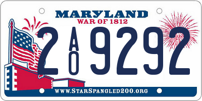 MD license plate 2AO9292