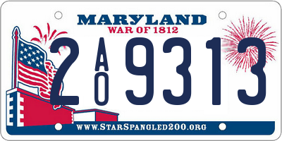MD license plate 2AO9313