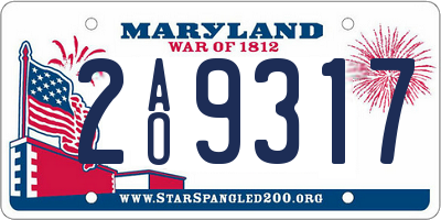 MD license plate 2AO9317