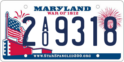 MD license plate 2AO9318