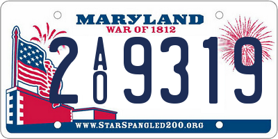 MD license plate 2AO9319