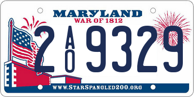 MD license plate 2AO9329