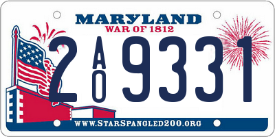 MD license plate 2AO9331
