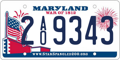MD license plate 2AO9343