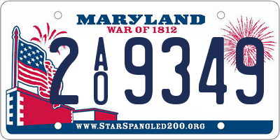 MD license plate 2AO9349