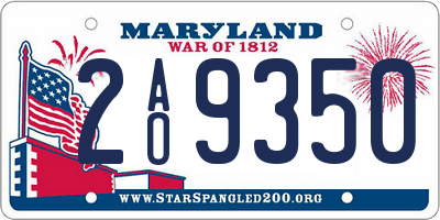 MD license plate 2AO9350