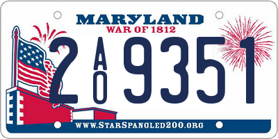 MD license plate 2AO9351