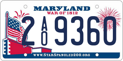MD license plate 2AO9360