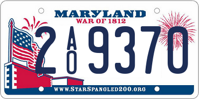 MD license plate 2AO9370