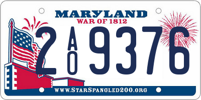 MD license plate 2AO9376