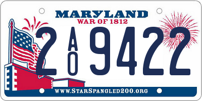 MD license plate 2AO9422