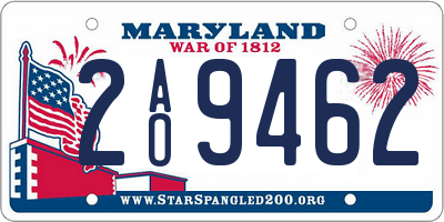 MD license plate 2AO9462