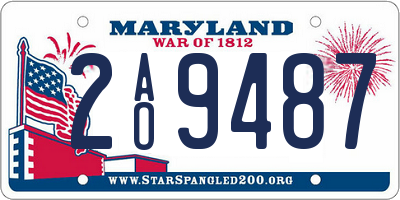 MD license plate 2AO9487