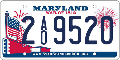 MD license plate 2AO9520