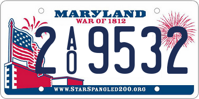 MD license plate 2AO9532