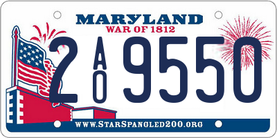 MD license plate 2AO9550
