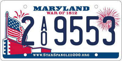 MD license plate 2AO9553