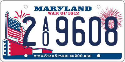 MD license plate 2AO9608