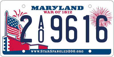MD license plate 2AO9616