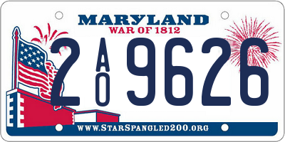 MD license plate 2AO9626
