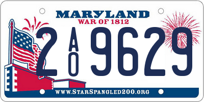 MD license plate 2AO9629
