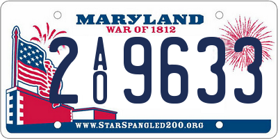 MD license plate 2AO9633