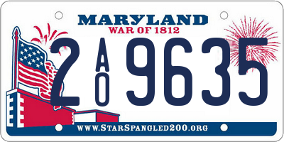 MD license plate 2AO9635