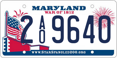 MD license plate 2AO9640