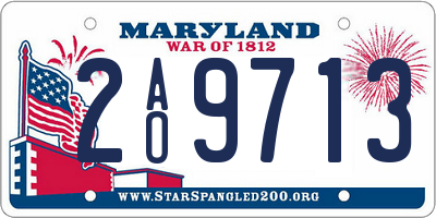 MD license plate 2AO9713
