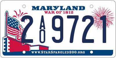MD license plate 2AO9721