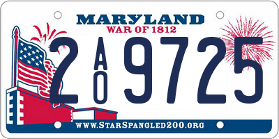 MD license plate 2AO9725