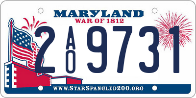 MD license plate 2AO9731