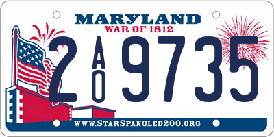 MD license plate 2AO9735