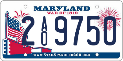 MD license plate 2AO9750