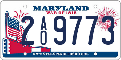 MD license plate 2AO9773