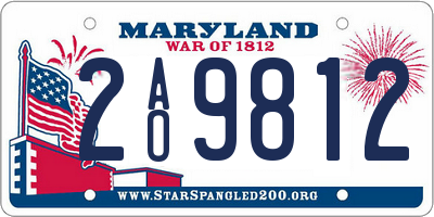 MD license plate 2AO9812