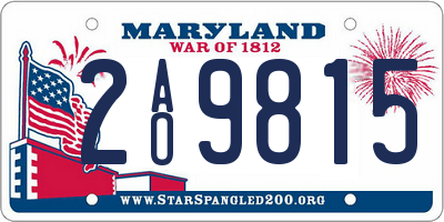 MD license plate 2AO9815