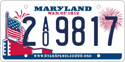 MD license plate 2AO9817