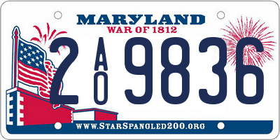 MD license plate 2AO9836