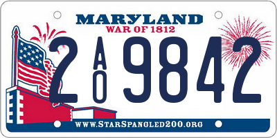 MD license plate 2AO9842