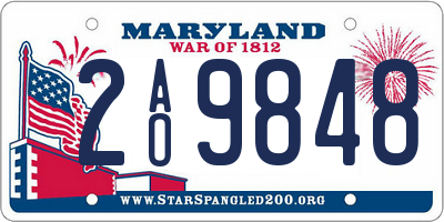 MD license plate 2AO9848