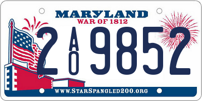 MD license plate 2AO9852