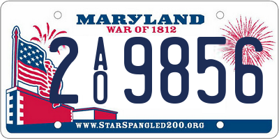 MD license plate 2AO9856