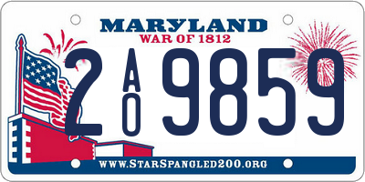 MD license plate 2AO9859