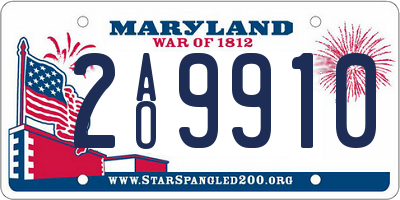 MD license plate 2AO9910
