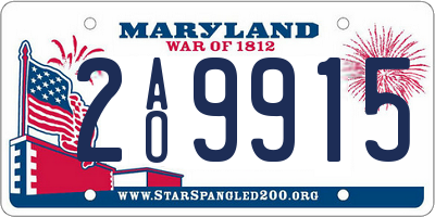 MD license plate 2AO9915