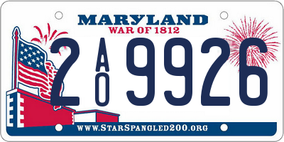 MD license plate 2AO9926