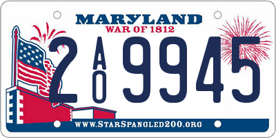 MD license plate 2AO9945